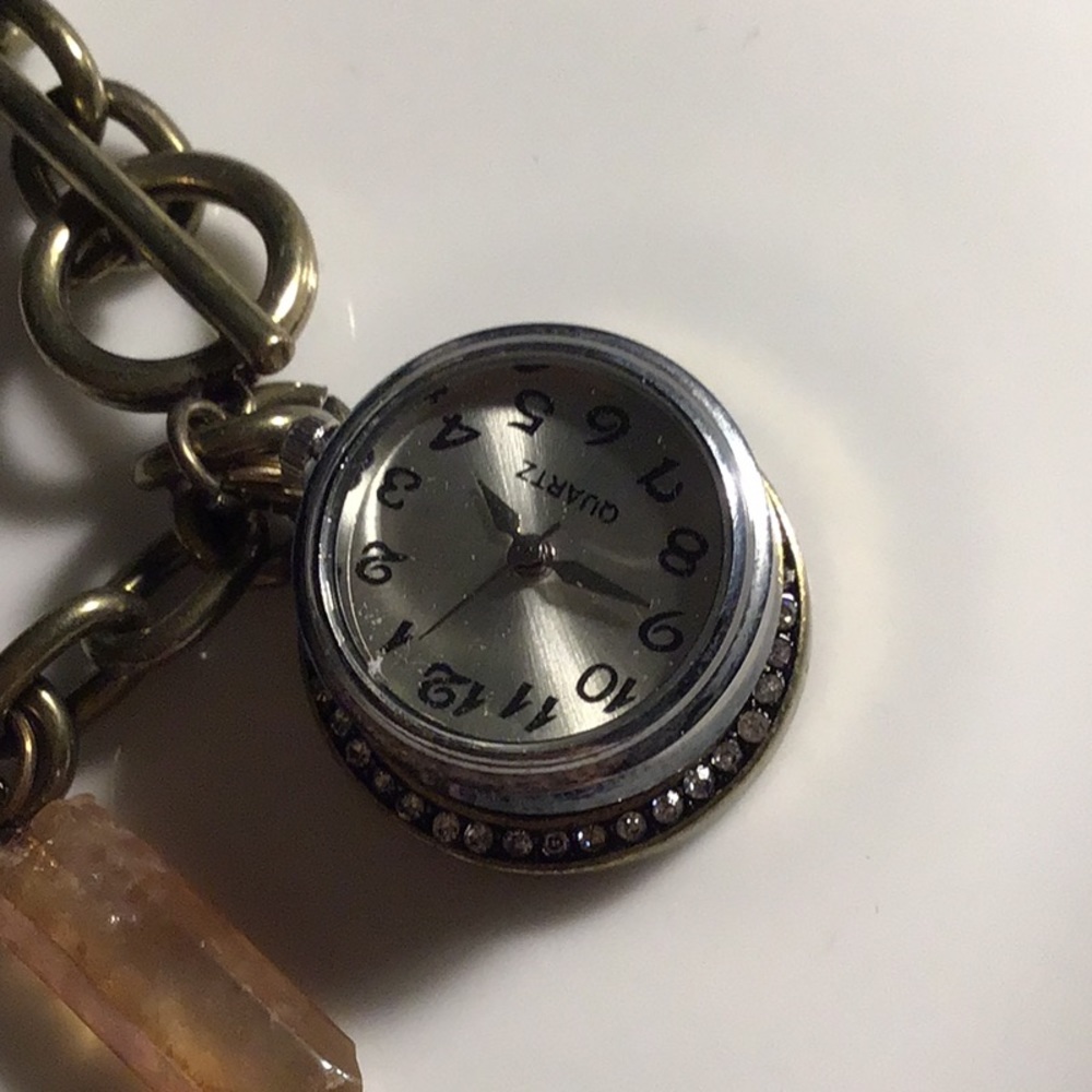 Multi Quartz Crystal Charm Watch OOAK - Picture 2 of 6